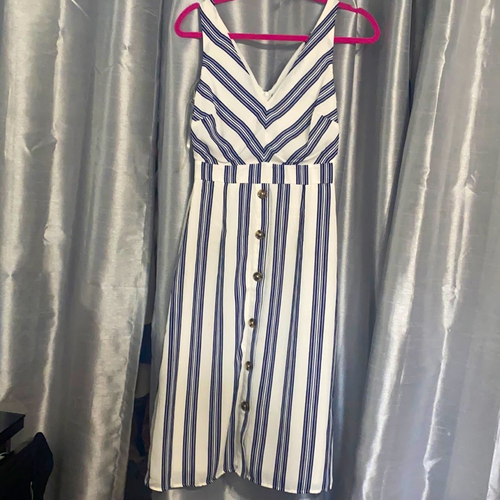 White and blue bottom dress